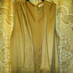 Boho suede fringed vest